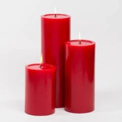 Richland Pillar Candles 4"x6", 4"x9" & 4"x12" Red Set Of 18
