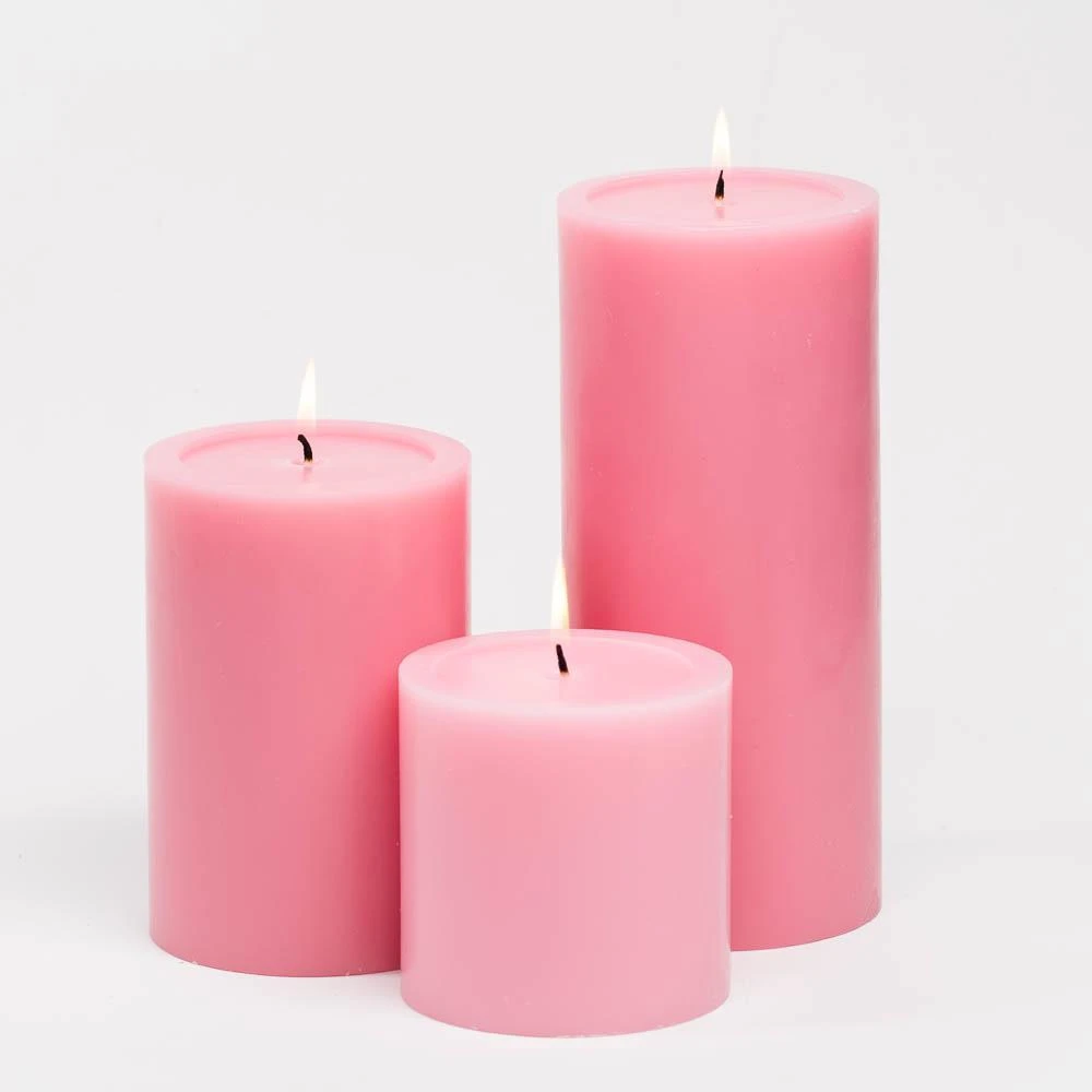 Richland Pillar Candles 4 X4", 4"x6" & 4"x9 Pink Set Of 18 1 Richland Pillar Candles 4 X4", 4"x6" & 4"x9 Pink Set Of 18