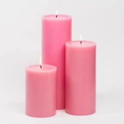 Richland Pillar Candles 4"x6", 4"x9" & 4"x12" Pink Set Of 18