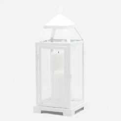 Richland White Contemporary Metal Lantern With Clear Glasses - Large 9 Richland White Contemporary Metal Lantern With Clear Glasses - Large -Candle Glow Deals Store 967a0075 edit