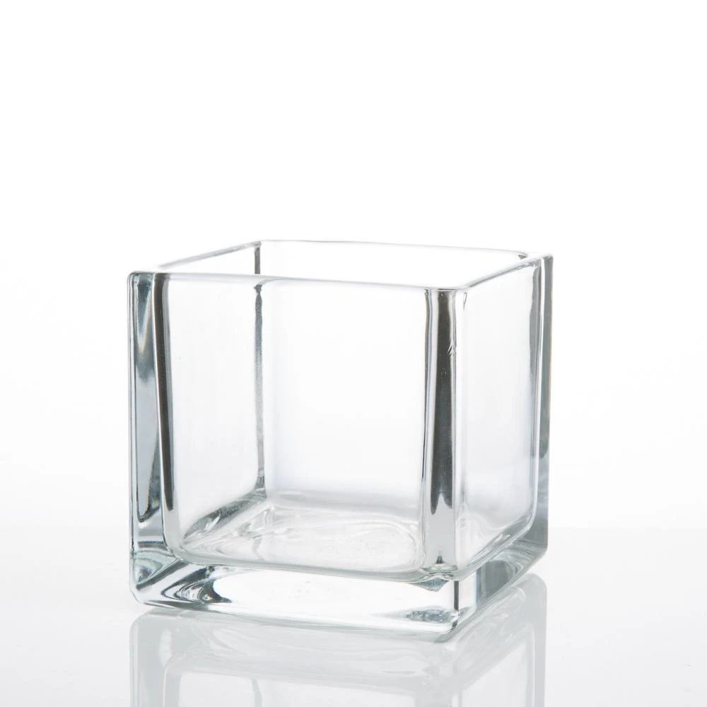 Richland Square Glass Cube Vase Set Of 3 (4"/5"/6") 6 Richland Square Glass Cube Vase Set Of 3 (4"/5"/6") - Image 6