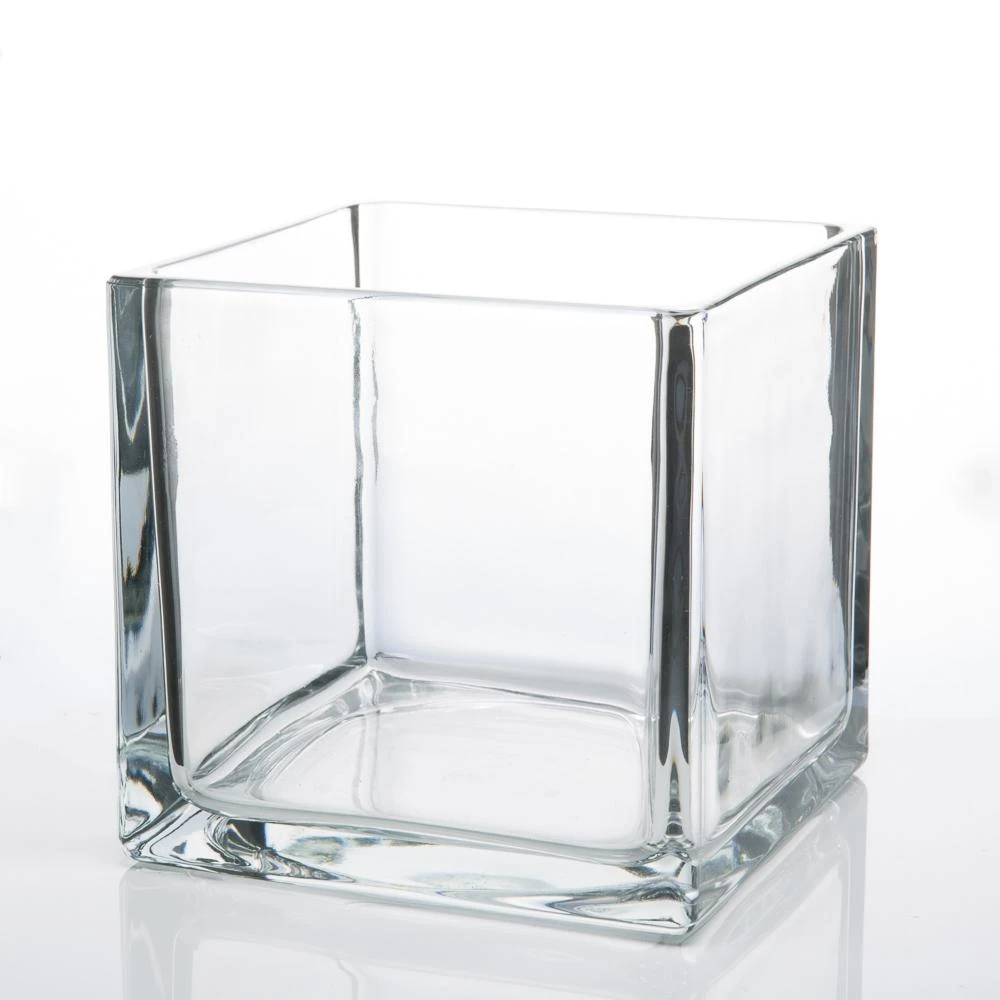 Richland Square Glass Cube Vase Set Of 3 (4"/5"/6") 7 Richland Square Glass Cube Vase Set Of 3 (4"/5"/6") - Image 7