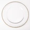 Richland 13" Gold Beaded Glass Charger Plate