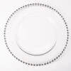 Richland 13" Silver Beaded Glass Charger Plate
