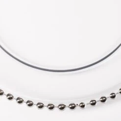 Richland 13" Silver Beaded Glass Charger Plate -Candle Glow Deals Store 967a0261