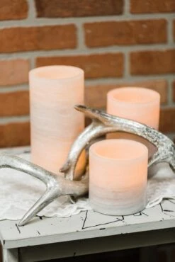 Richland Flameless LED Pillar Candle Marble 4" X 6" Set Of 12 -Candle Glow Deals Store 967a0356 3
