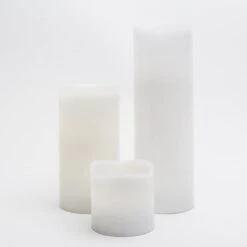 Richland Flameless LED Wavy Top Pillar Candles 3"x3", 3"x6" & 3"x9" White Set Of 18 -Candle Glow Deals Store 967a2939 1