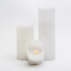 Richland Flameless LED Wavy Top Pillar Candle White 3"x3" Set Of 6 -Candle Glow Deals Store 967a2940 1