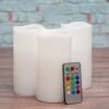 Richland Flameless LED Remote Control Wavy Top Pillar Candle White 3"x6" Set Of 3