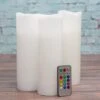 Richland Flameless LED Remote Control Wavy Top Pillar Candle White 3"x9" Set Of 24