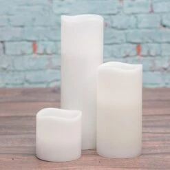 Richland Flameless LED Wavy Top Pillar Candle White 3"x6" Set Of 6 -Candle Glow Deals Store 967a3043 4