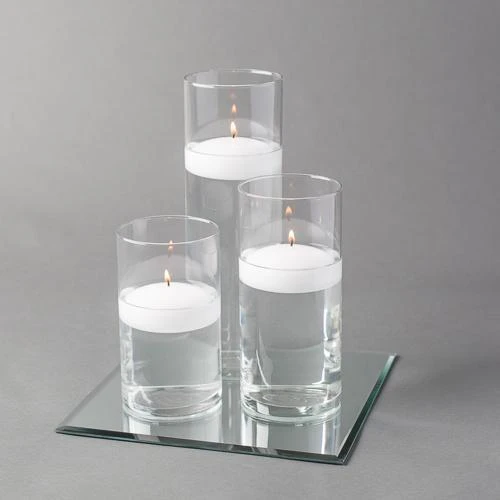 Eastland Square Mirror And Cylinder Vase Centerpiece With Richland 3" Floating Candles Set Of 84 1 Eastland Square Mirror And Cylinder Vase Centerpiece With Richland 3" Floating Candles Set Of 84