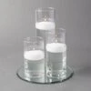 Eastland Round Mirror And Cylinder Vase Centerpiece With Richland 3" Floating Candles Set Of 84