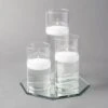 Eastland Octagon Mirror And Cylinder Vase Centerpiece With Richland 3" Floating Candles Set Of 84
