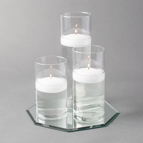 Eastland Octagon Mirror And Cylinder Vase Centerpiece With Richland 3" Floating Candles Set Of 84 1 Eastland Octagon Mirror And Cylinder Vase Centerpiece With Richland 3" Floating Candles Set Of 84