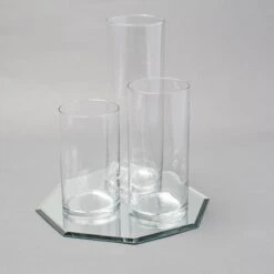 Eastland Octagon Mirror And Cylinder Vase Centerpiece Set Of 48
