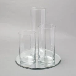 Eastland Round Mirror And Cylinder Vase Centerpiece Set Of 48