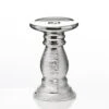 Richland Elegant Pillar Candle Holder 6" Silver Ceramic Set Of 4