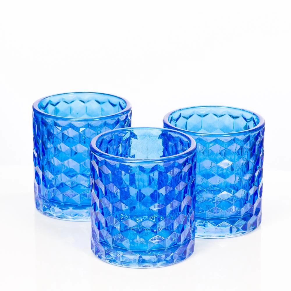 Richland Blue Chunky Honeycomb Glass Votive & Tealight Holder Set Of 12 1 Richland Blue Chunky Honeycomb Glass Votive & Tealight Holder Set Of 12