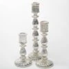 Richland Ribbed Unique Mercury Glass Taper Candle Holder Set Of 3