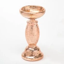 Richland Unique Rose Gold Mercury Glass Pillar Candle Holder Set Of 3 -Candle Glow Deals Store 967a6141 edit 2