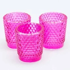 Richland Votive Holder Hobnail Pink Set Of 72