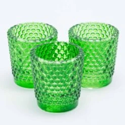 Richland Votive Holder Hobnail Green Set Of 12