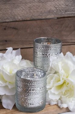 Richland Mercury Candle Holder Pearly Silver Large Set Of 24 -Candle Glow Deals Store 967a6985 3