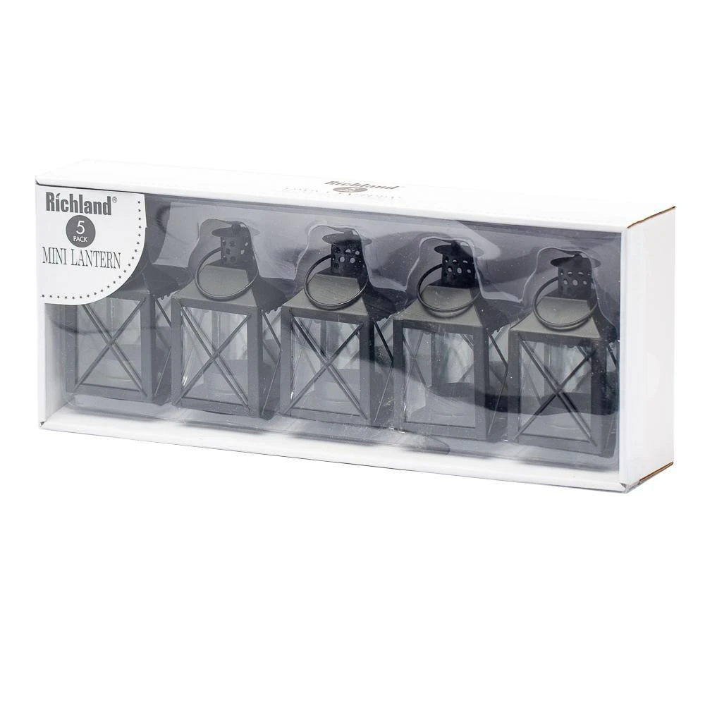 Richland Mini Tealight Lanterns Black Metal Set Of 25 3 Richland Mini Tealight Lanterns Black Metal Set Of 25 - Image 3