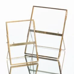 Richland Double Glass & Brass Photo Frame Set Of 2