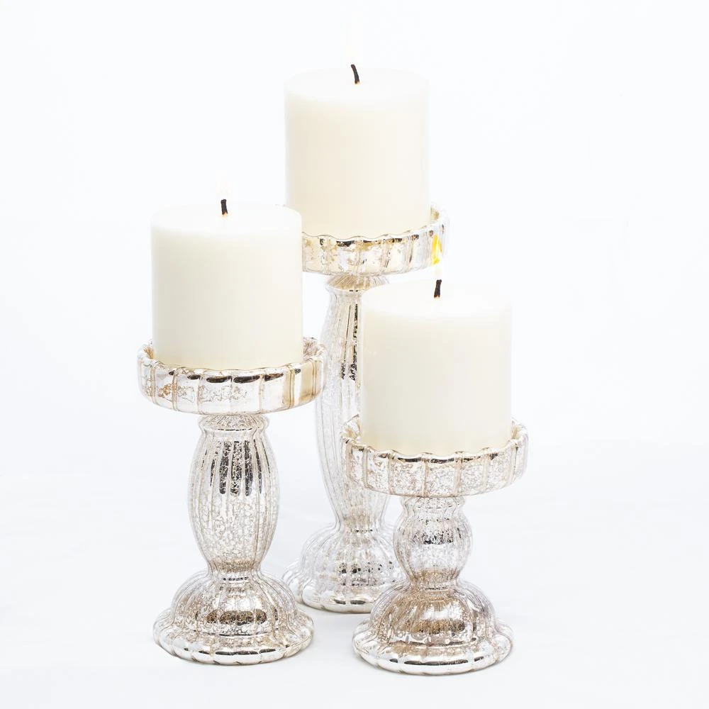 Richland Rayner Mercury Pillar Candle Holder Set Of 3 4 Richland Rayner Mercury Pillar Candle Holder Set Of 3 - Image 4