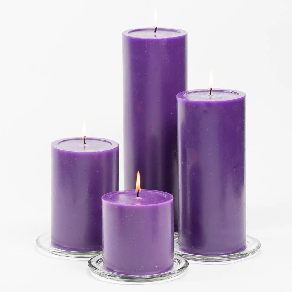 Richland 4" X 6" Purple Pillar Candle 2 Richland 4" X 6" Purple Pillar Candle - Image 2