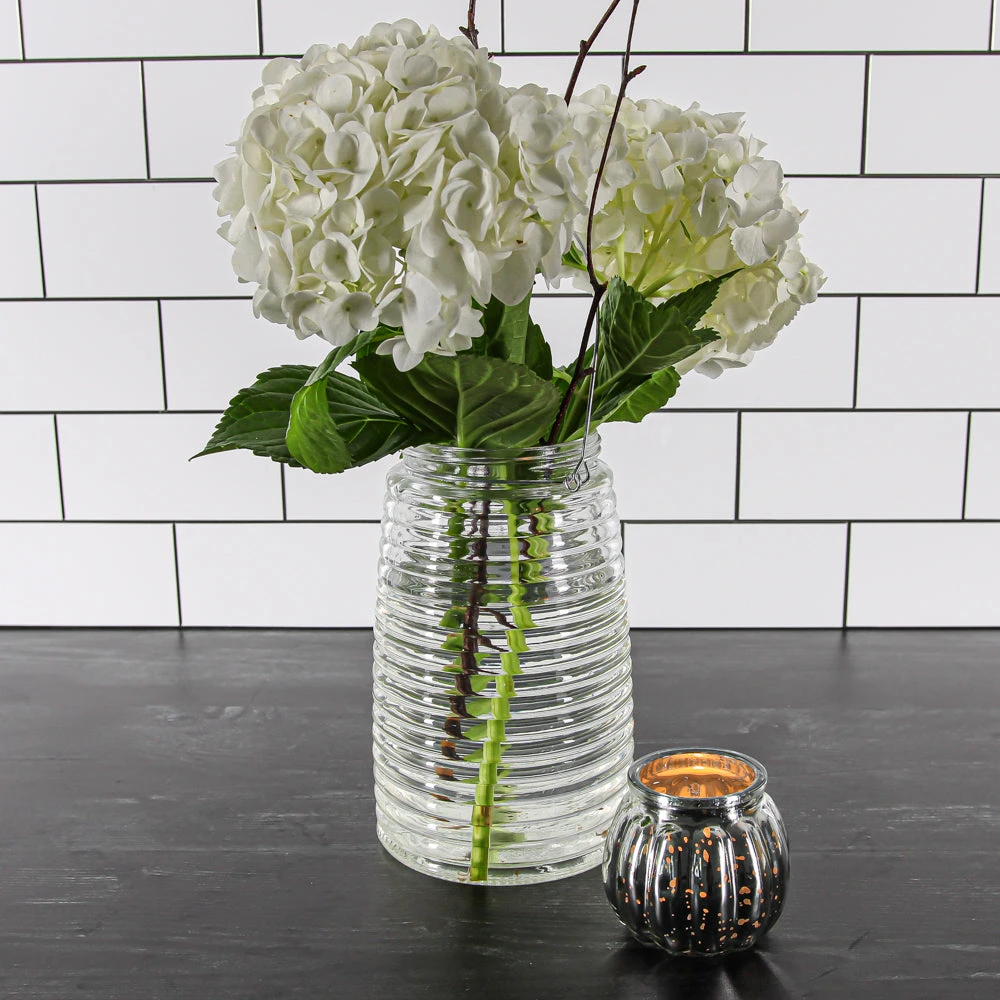 Eastland 8" Hanging Horizontal Ribbed Glass Jar With Handle Set Of 12 3 Eastland 8" Hanging Horizontal Ribbed Glass Jar With Handle Set Of 12 - Image 3