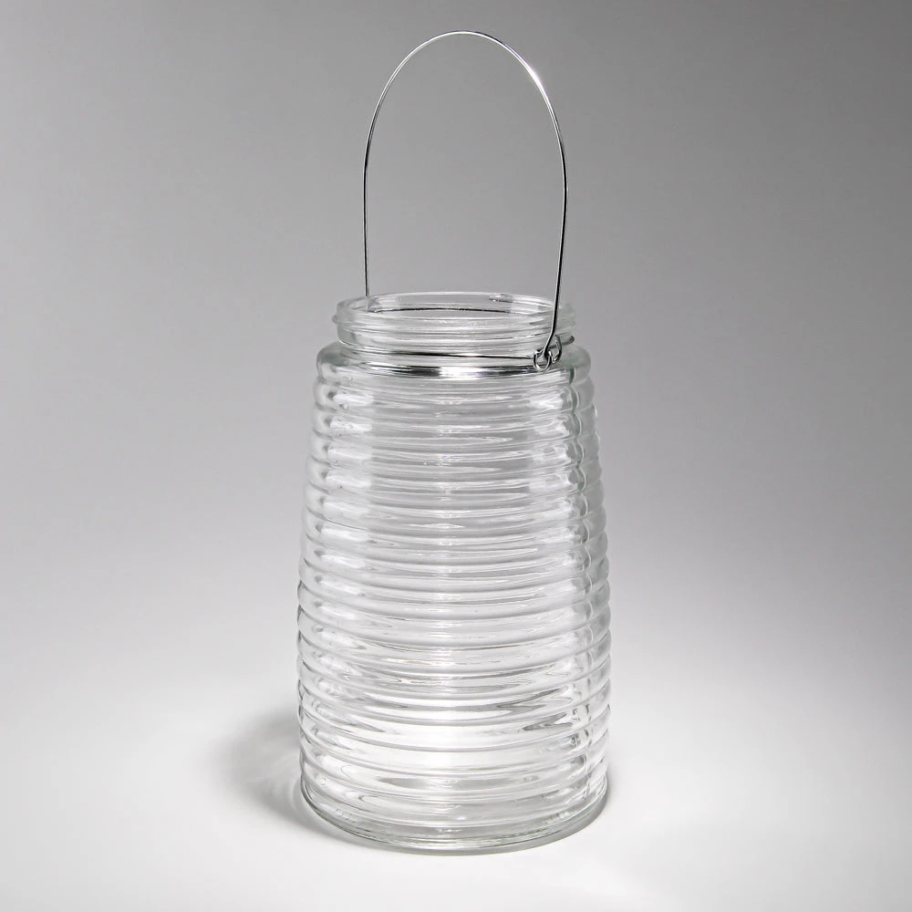 Eastland 8" Hanging Horizontal Ribbed Glass Jar With Handle Set Of 12 1 Eastland 8" Hanging Horizontal Ribbed Glass Jar With Handle Set Of 12