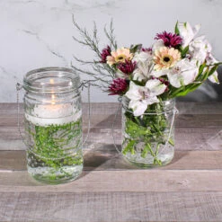 Eastland 7.5" Hanging Dotted Glass Jar With Handle Set Of 6 -Candle Glow Deals Store 9724 4367 2 c095fcd7 912d 4076 a611 939fef560bbf