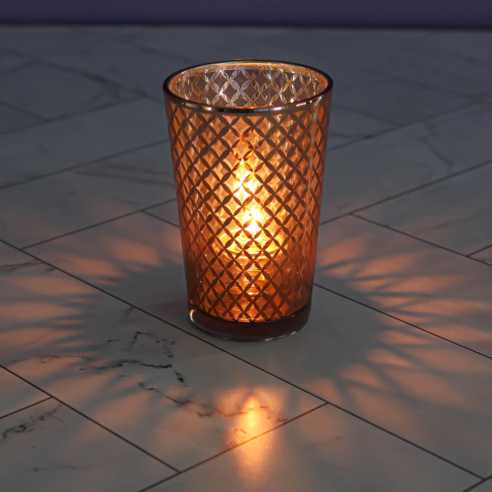 Richland Rose Gold Lattice Glass Holder - Large Set Of 48 2 Richland Rose Gold Lattice Glass Holder - Large Set Of 48 - Image 2