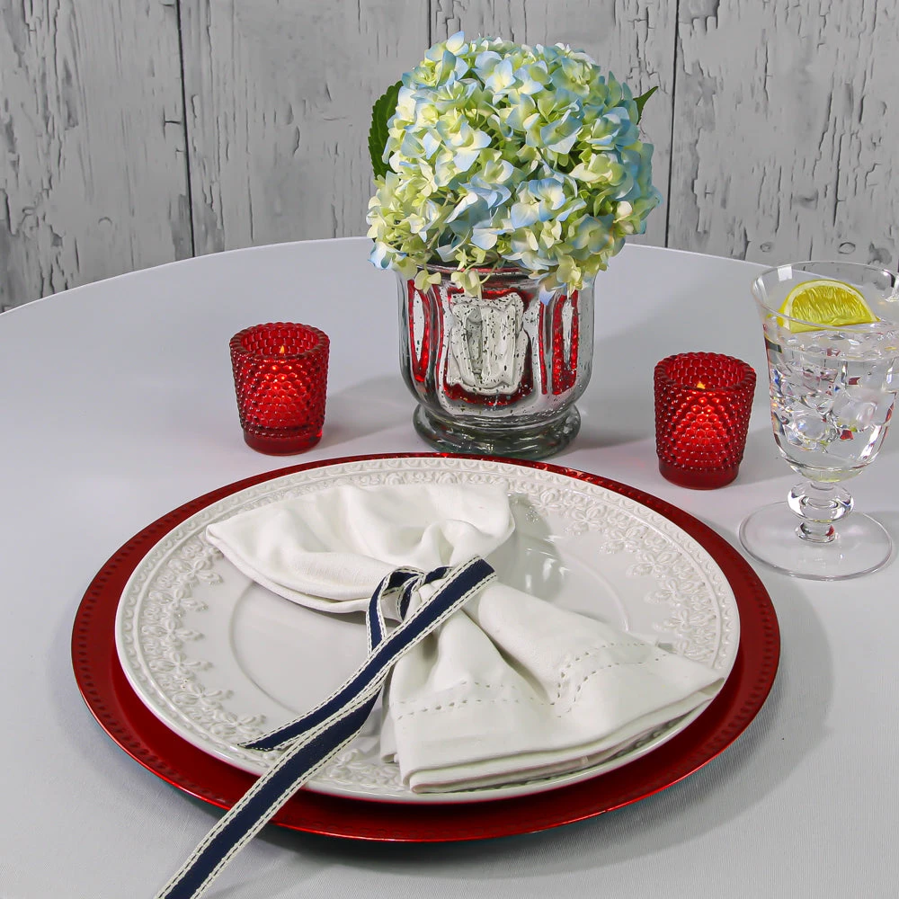 Richland Beaded Charger Plate 13" Red Set Of 24 4 Richland Beaded Charger Plate 13" Red Set Of 24 - Image 4