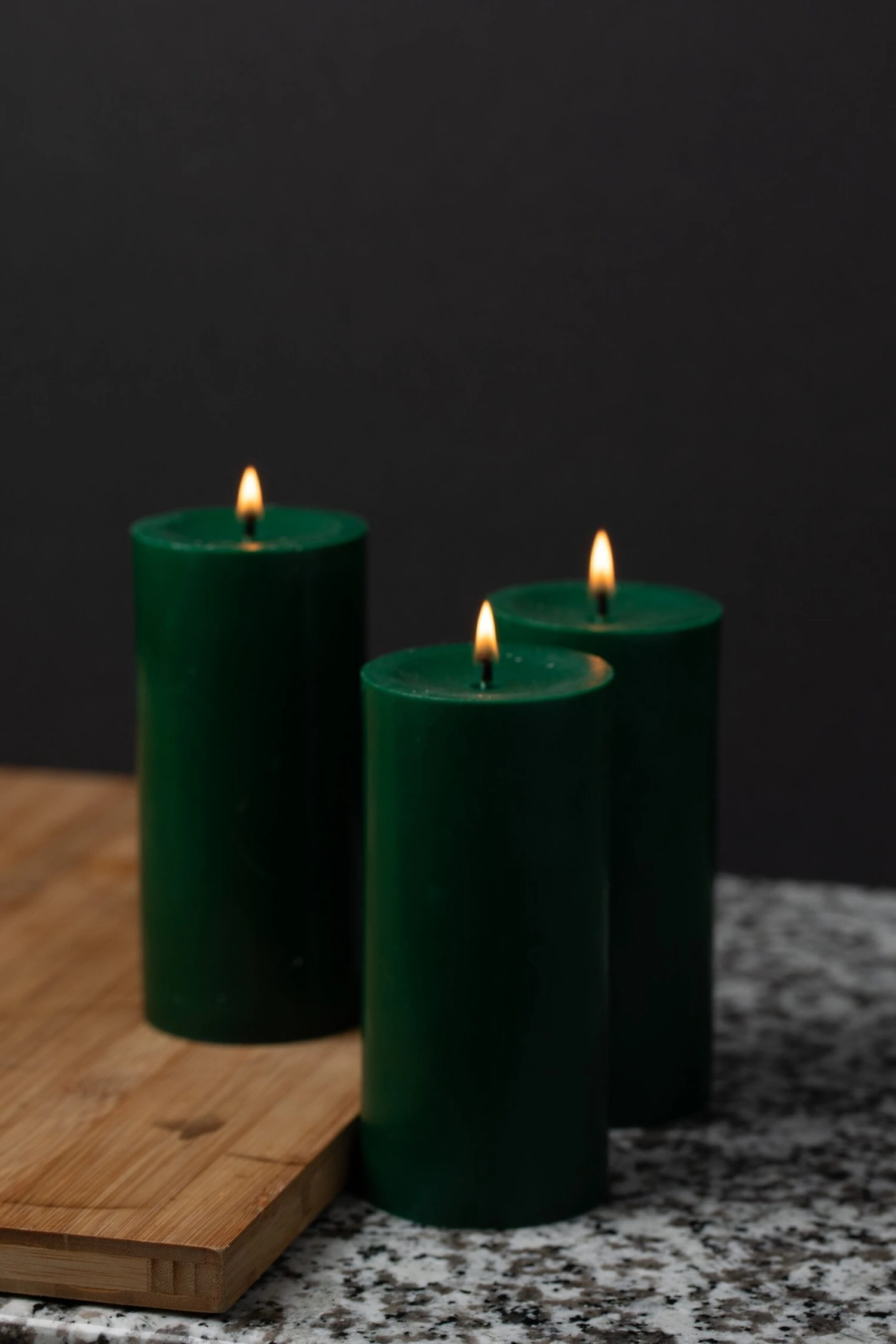 Richland Pillar Candles 3"x6" Dark Green Set Of 12 2 Richland Pillar Candles 3"x6" Dark Green Set Of 12 - Image 2