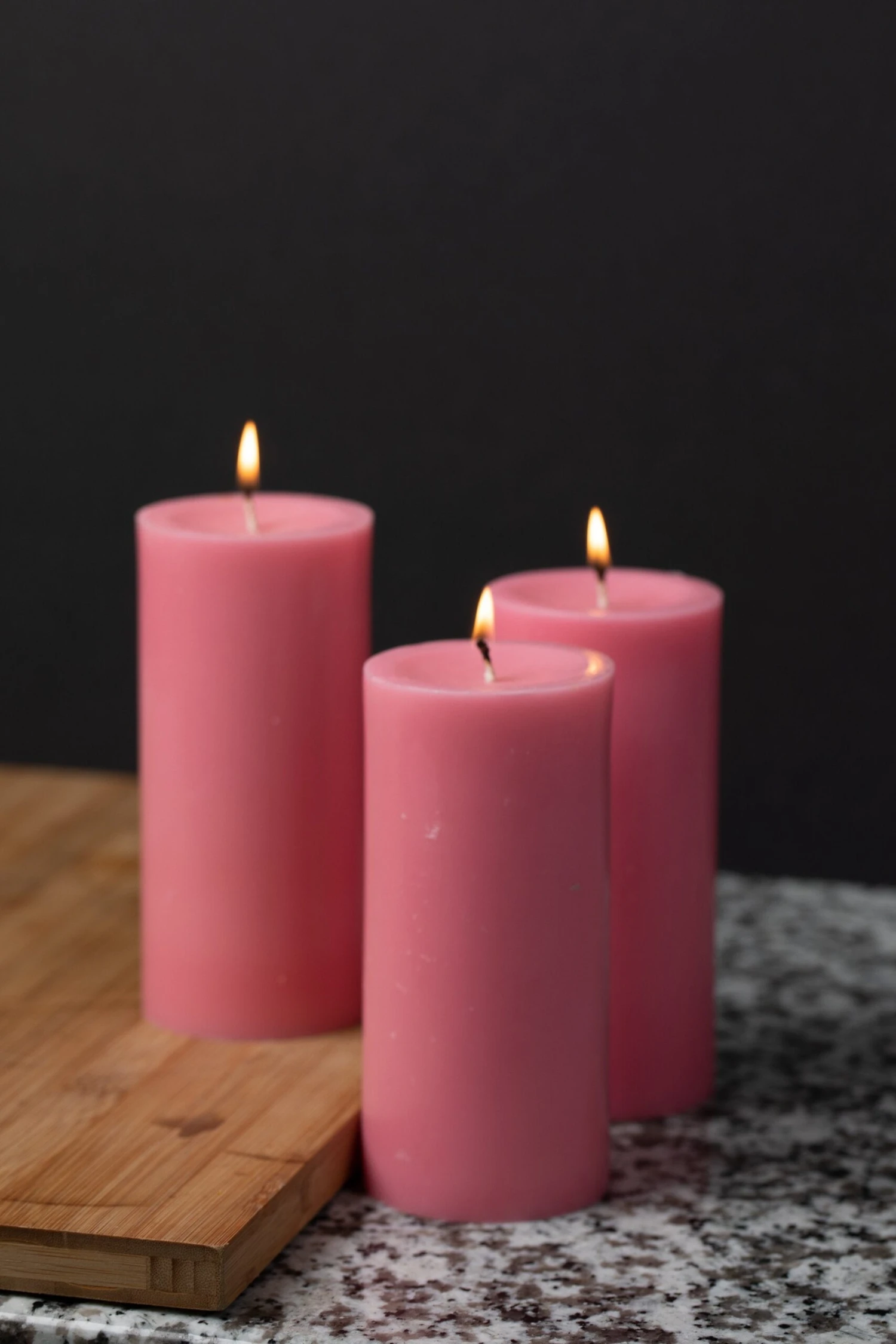 Richland Pillar Candles 3"x6" Pink Set Of 6 2 Richland Pillar Candles 3"x6" Pink Set Of 6 - Image 2