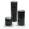Richland Rustic Pillar Candle 3" X "3, 3" X 6" & 3"x 9" Black Set Of 36