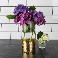 Gold Honeycomb Cylinder Vase 4"x8" -Candle Glow Deals Store IMG 6529 2