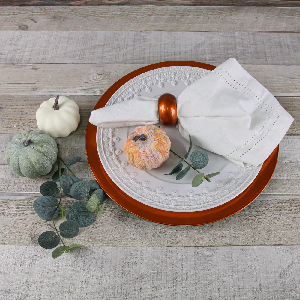 Richland Plain Charger Plate 13" Orange Set Of 12 2 Richland Plain Charger Plate 13" Orange Set Of 12 - Image 2