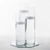 Eastland 12" Mirror And Tall Cylinder Vase Centerpiece With Richland Floating Candles Set Of 7