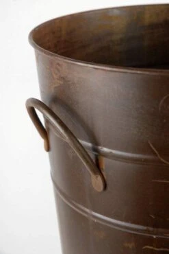Rusty Brown French Flower Market Bucket 22" With Handles -Candle Glow Deals Store bevfabriccrafts 2236 252258440