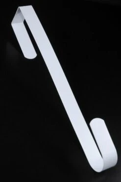 6 White Metal 13.25" Over Door Wreath Hangers, Bulk Buy