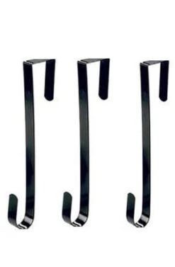 6 Black Metal Wreath Hanger Over The Door, 13.25 Inch