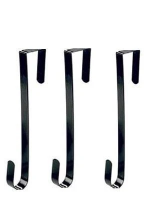 6 Black Metal Wreath Hanger Over The Door, 13.25 Inch 1 6 Black Metal Wreath Hanger Over The Door, 13.25 Inch