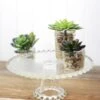 Beaded Edge Glass Cake Stand Pedestal 11"