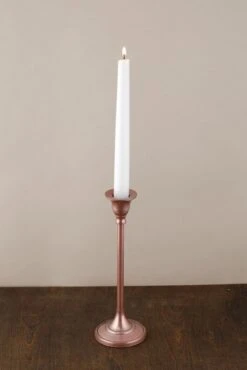 Taper Candlestick Rose Gold 9in -Candle Glow Deals Store candlestick rose gold lg 1