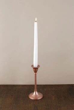 Taper Candlestick Rose Gold 7in -Candle Glow Deals Store candlestick rose gold m 1
